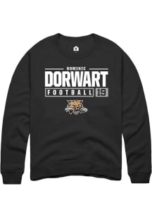 Dominic Dorwart  Rally Ohio Bobcats Mens Black NIL Stacked Box Long Sleeve Crew Sweatshirt