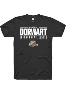 Dominic Dorwart  Ohio Bobcats Black Rally NIL Stacked Box Short Sleeve T Shirt