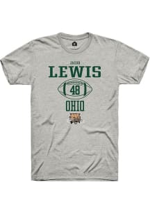 Jacob Lewis  Ohio Bobcats Ash Rally NIL Sport Icon Short Sleeve T Shirt