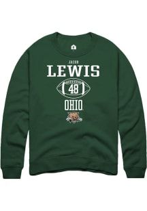 Jacob Lewis  Rally Ohio Bobcats Mens Green NIL Sport Icon Long Sleeve Crew Sweatshirt