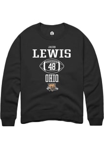 Jacob Lewis  Rally Ohio Bobcats Mens Black NIL Sport Icon Long Sleeve Crew Sweatshirt