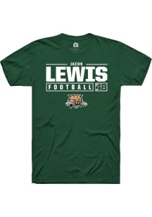 Jacob Lewis  Ohio Bobcats Green Rally NIL Stacked Box Short Sleeve T Shirt
