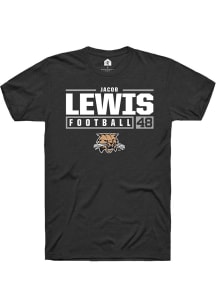 Jacob Lewis  Ohio Bobcats Black Rally NIL Stacked Box Short Sleeve T Shirt