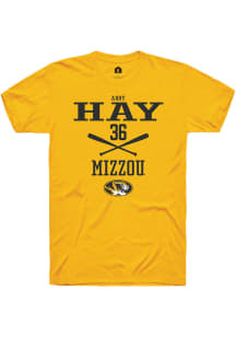 Abby Hay  Missouri Tigers Gold Rally NIL Sport Icon Short Sleeve T Shirt