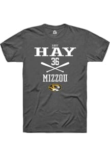 Abby Hay  Missouri Tigers Dark Grey Rally NIL Sport Icon Short Sleeve T Shirt