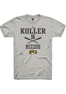 Adi Koller  Missouri Tigers Ash Rally NIL Sport Icon Short Sleeve T Shirt