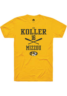 Adi Koller  Missouri Tigers Gold Rally NIL Sport Icon Short Sleeve T Shirt