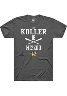 Adi Koller  Missouri Tigers Dark Grey Rally NIL Sport Icon Short Sleeve T Shirt