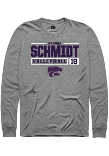 Brenna Schmidt Rally Mens Graphite K-State Wildcats NIL Stacked Box Tee