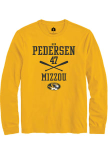 Ben Pedersen  Missouri Tigers Gold Rally NIL Sport Icon Long Sleeve T Shirt