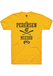 Ben Pedersen  Missouri Tigers Gold Rally NIL Sport Icon Short Sleeve T Shirt