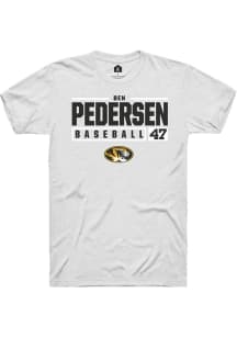 Ben Pedersen  Missouri Tigers White Rally NIL Stacked Box Short Sleeve T Shirt