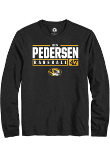 Ben Pedersen  Missouri Tigers Black Rally NIL Stacked Box Long Sleeve T Shirt