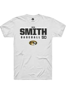 Ben Smith  Missouri Tigers White Rally NIL Stacked Box Short Sleeve T Shirt