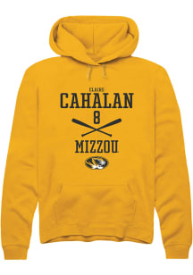 Claire Cahalan  Rally Missouri Tigers Mens Gold NIL Sport Icon Long Sleeve Hoodie