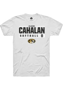 Claire Cahalan  Missouri Tigers White Rally NIL Stacked Box Short Sleeve T Shirt