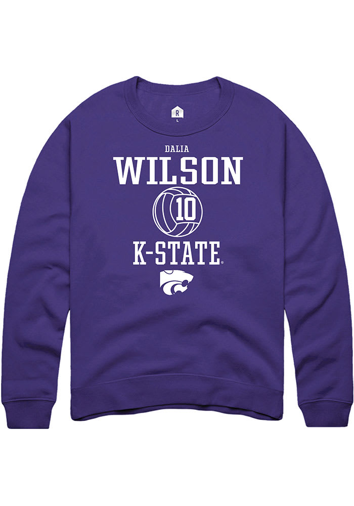 Dalia Wilson Rally K-State Wildcats Mens Purple NIL Sport Icon Long Sleeve Crew Sweatshirt