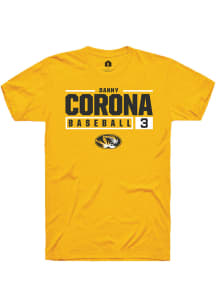 Danny Corona  Missouri Tigers Gold Rally NIL Stacked Box Short Sleeve T Shirt