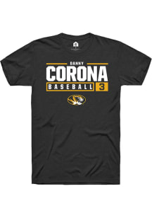 Danny Corona  Missouri Tigers Black Rally NIL Stacked Box Short Sleeve T Shirt