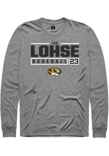 Ian Lohse  Missouri Tigers Grey Rally NIL Stacked Box Long Sleeve T Shirt