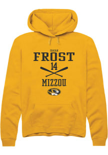Isaiah Frost  Rally Missouri Tigers Mens Gold NIL Sport Icon Long Sleeve Hoodie
