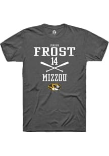 Isaiah Frost  Missouri Tigers Dark Grey Rally NIL Sport Icon Short Sleeve T Shirt
