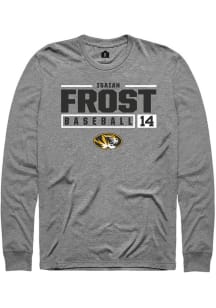 Isaiah Frost  Missouri Tigers Grey Rally NIL Stacked Box Long Sleeve T Shirt