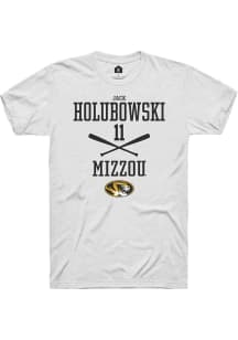 Jack Holubowski  Missouri Tigers White Rally NIL Sport Icon Short Sleeve T Shirt
