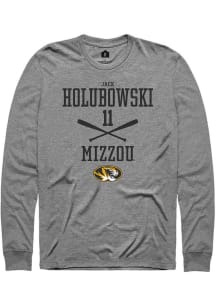 Jack Holubowski  Missouri Tigers Grey Rally NIL Sport Icon Long Sleeve T Shirt