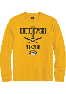 Jack Holubowski  Missouri Tigers Gold Rally NIL Sport Icon Long Sleeve T Shirt