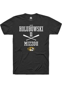 Jack Holubowski  Missouri Tigers Black Rally NIL Sport Icon Short Sleeve T Shirt