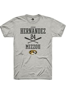 Jedier Hernandez  Missouri Tigers Ash Rally NIL Sport Icon Short Sleeve T Shirt