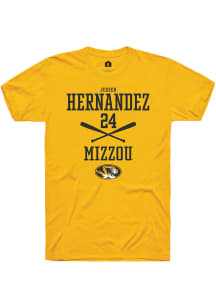 Jedier Hernandez  Missouri Tigers Gold Rally NIL Sport Icon Short Sleeve T Shirt