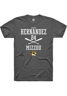 Jedier Hernandez  Missouri Tigers Dark Grey Rally NIL Sport Icon Short Sleeve T Shirt