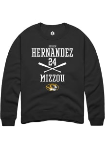 Jedier Hernandez  Rally Missouri Tigers Mens Black NIL Sport Icon Long Sleeve Crew Sweatshirt