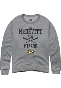 Josh McDevitt  Rally Missouri Tigers Mens Grey NIL Sport Icon Long Sleeve Crew Sweatshirt