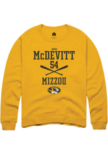 Josh McDevitt  Rally Missouri Tigers Mens Gold NIL Sport Icon Long Sleeve Crew Sweatshirt