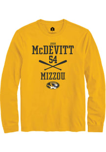 Josh McDevitt  Missouri Tigers Gold Rally NIL Sport Icon Long Sleeve T Shirt