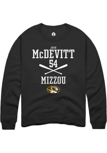 Josh McDevitt  Rally Missouri Tigers Mens Black NIL Sport Icon Long Sleeve Crew Sweatshirt