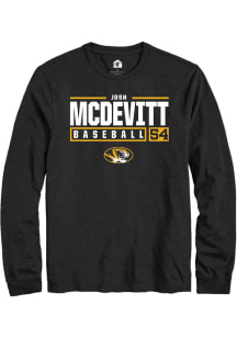 Josh McDevitt  Missouri Tigers Black Rally NIL Stacked Box Long Sleeve T Shirt