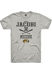 Kaden Jacobi  Missouri Tigers Ash Rally NIL Sport Icon Short Sleeve T Shirt