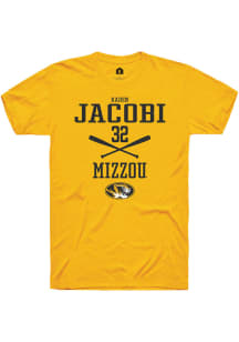Kaden Jacobi  Missouri Tigers Gold Rally NIL Sport Icon Short Sleeve T Shirt