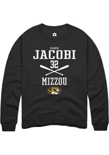 Kaden Jacobi  Rally Missouri Tigers Mens Black NIL Sport Icon Long Sleeve Crew Sweatshirt