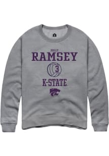 Molly Ramsey Rally Mens Graphite K-State Wildcats NIL Sport Icon Crew Sweatshirt