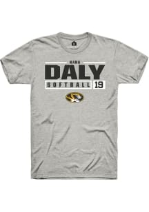 Kara Daly  Missouri Tigers Ash Rally NIL Stacked Box Short Sleeve T Shirt