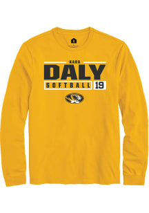 Kara Daly  Missouri Tigers Gold Rally NIL Stacked Box Long Sleeve T Shirt