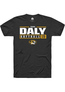 Kara Daly  Missouri Tigers Black Rally NIL Stacked Box Short Sleeve T Shirt