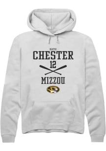 Katie Chester  Rally Missouri Tigers Mens White NIL Sport Icon Long Sleeve Hoodie