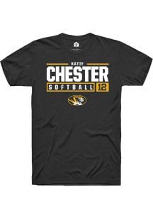 Katie Chester  Missouri Tigers Black Rally NIL Stacked Box Short Sleeve T Shirt