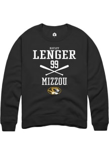Kayley Lenger  Rally Missouri Tigers Mens Black NIL Sport Icon Long Sleeve Crew Sweatshirt